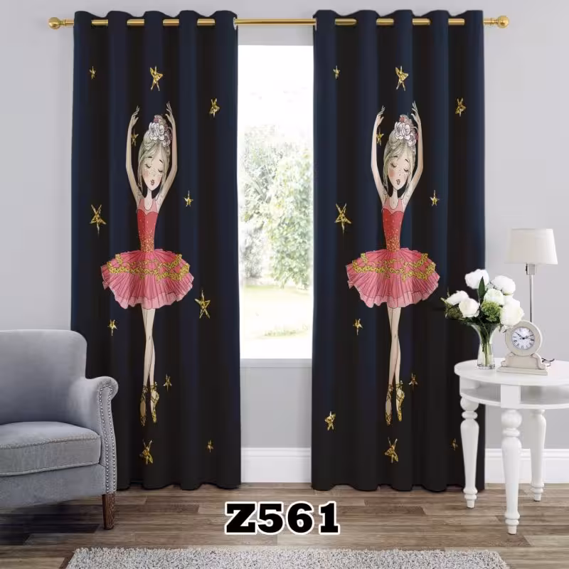 پرده سه بعدی طرح دخترانه