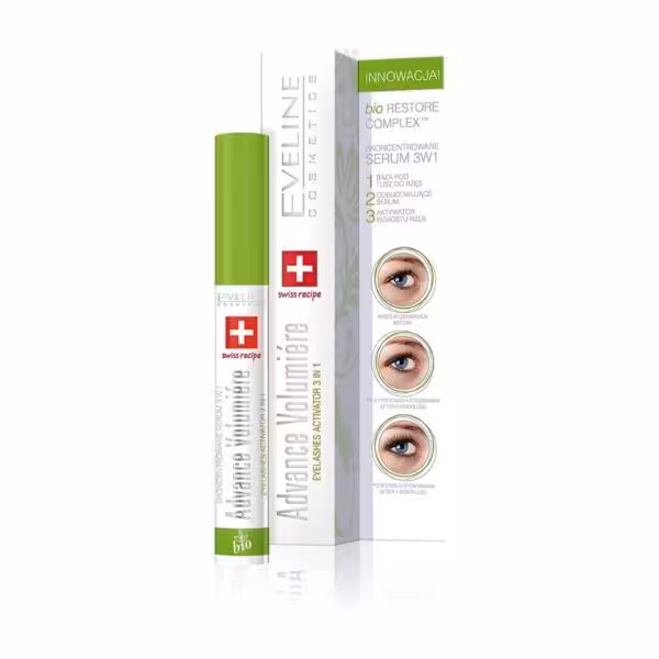 اولاین سرم تقویت مژه 3 کاره حجم دهنده 10 میل سفید EVELINE