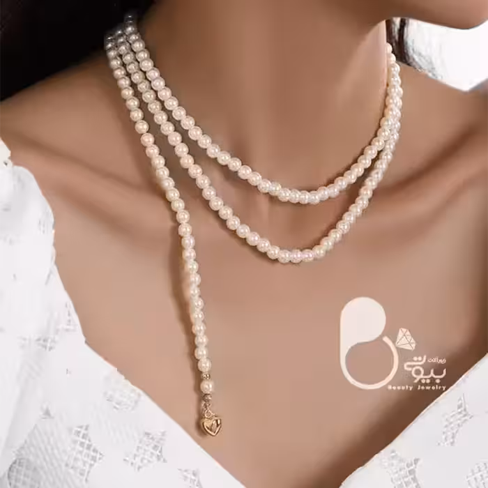 گردنبند بلند مرواریدی