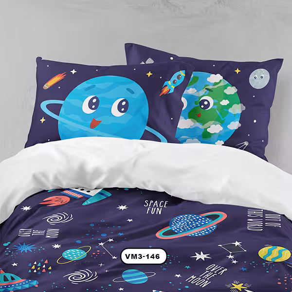 ست روتختی کودک دستیکور مدل فضایی 1