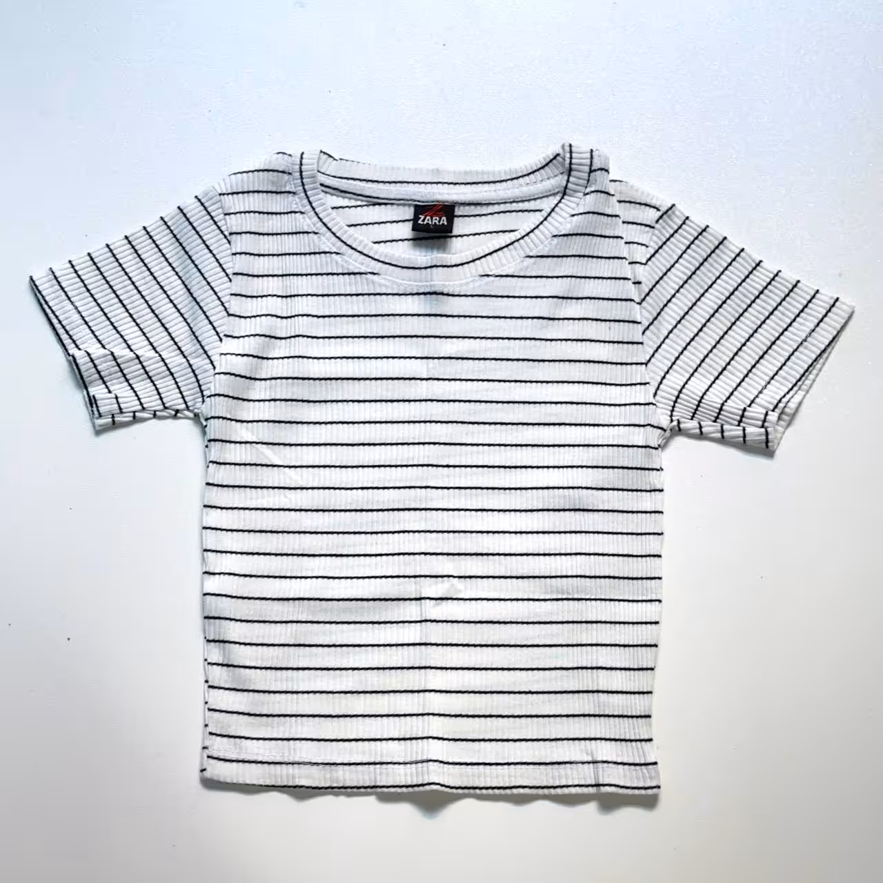 کراپ راه راه سفید ZARA