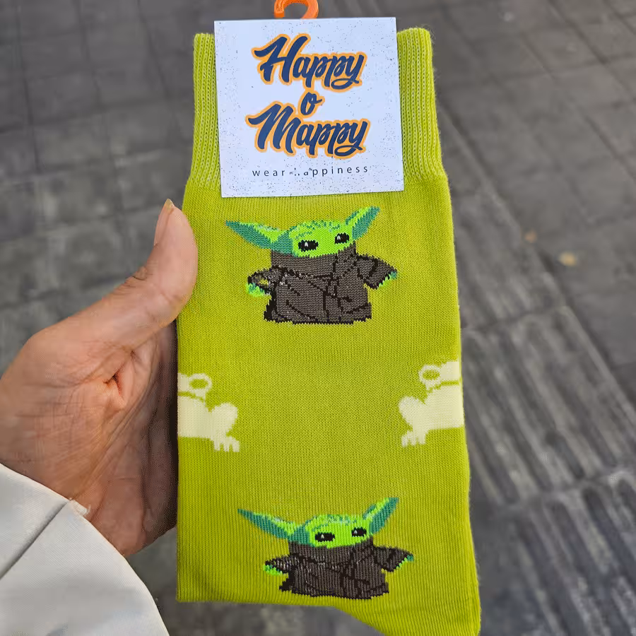 جوراب فانتزی طرح بیبی یودا کد 07