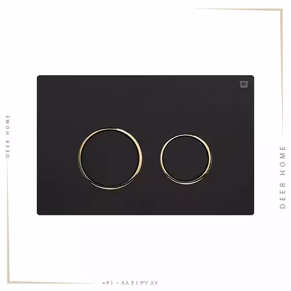 کلید گرد مشکی با رینگ طلایی کد 18 فلاش تانک ایران