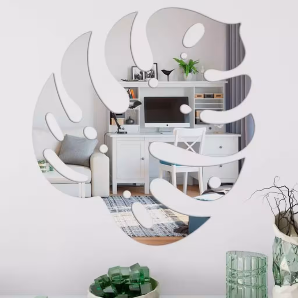 اینه دکوراتیو پدیده پلاس مدل برگ سایز70در50