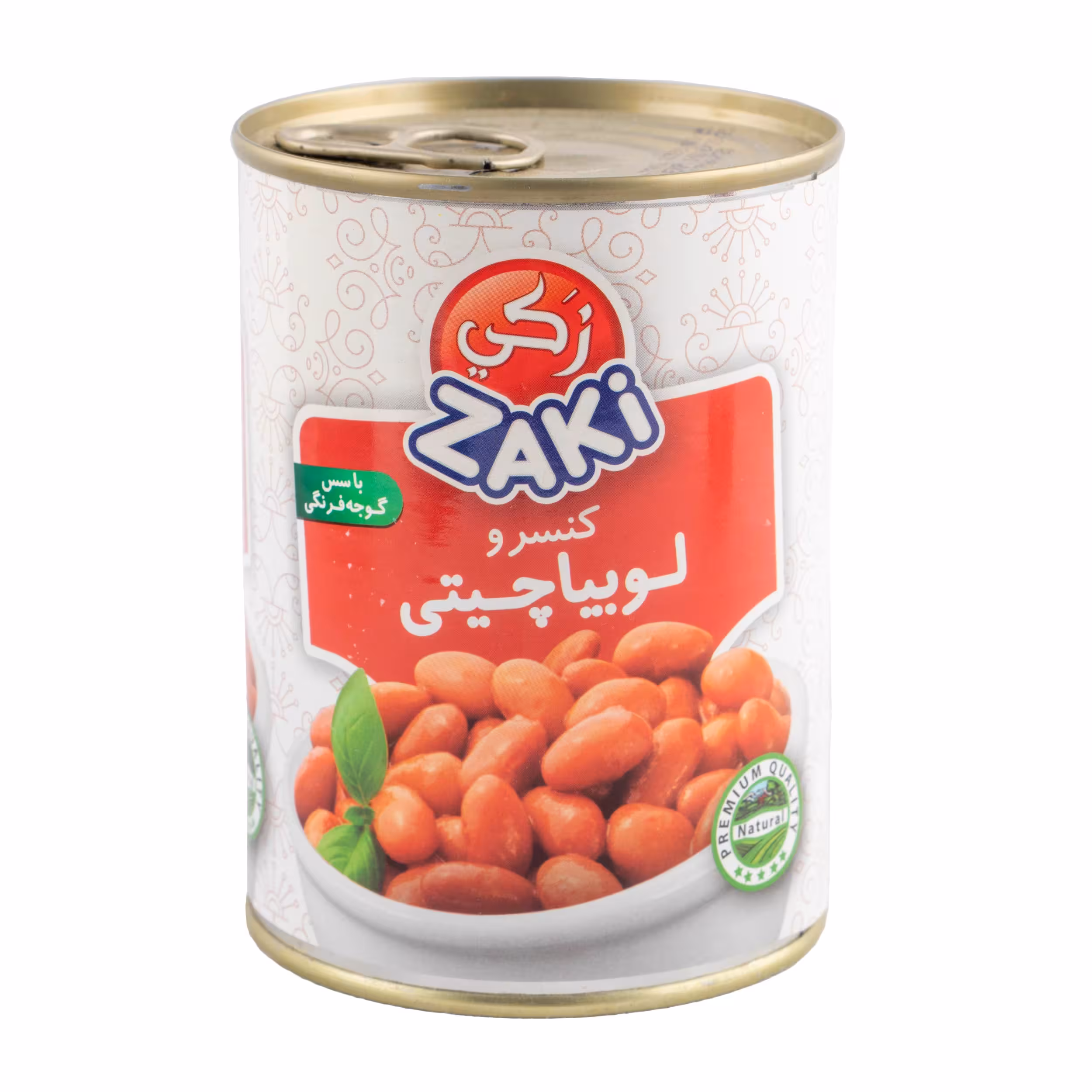 کنسرو لوبیا چیتی با سس گوجه فرنگی زکی 450 گرمی