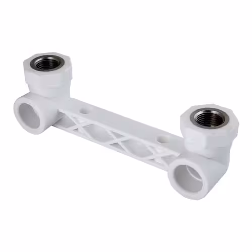 زانو زوج رادیاتوری 500 یکسر بوشن فلزی سفید 1/2*20 آذین