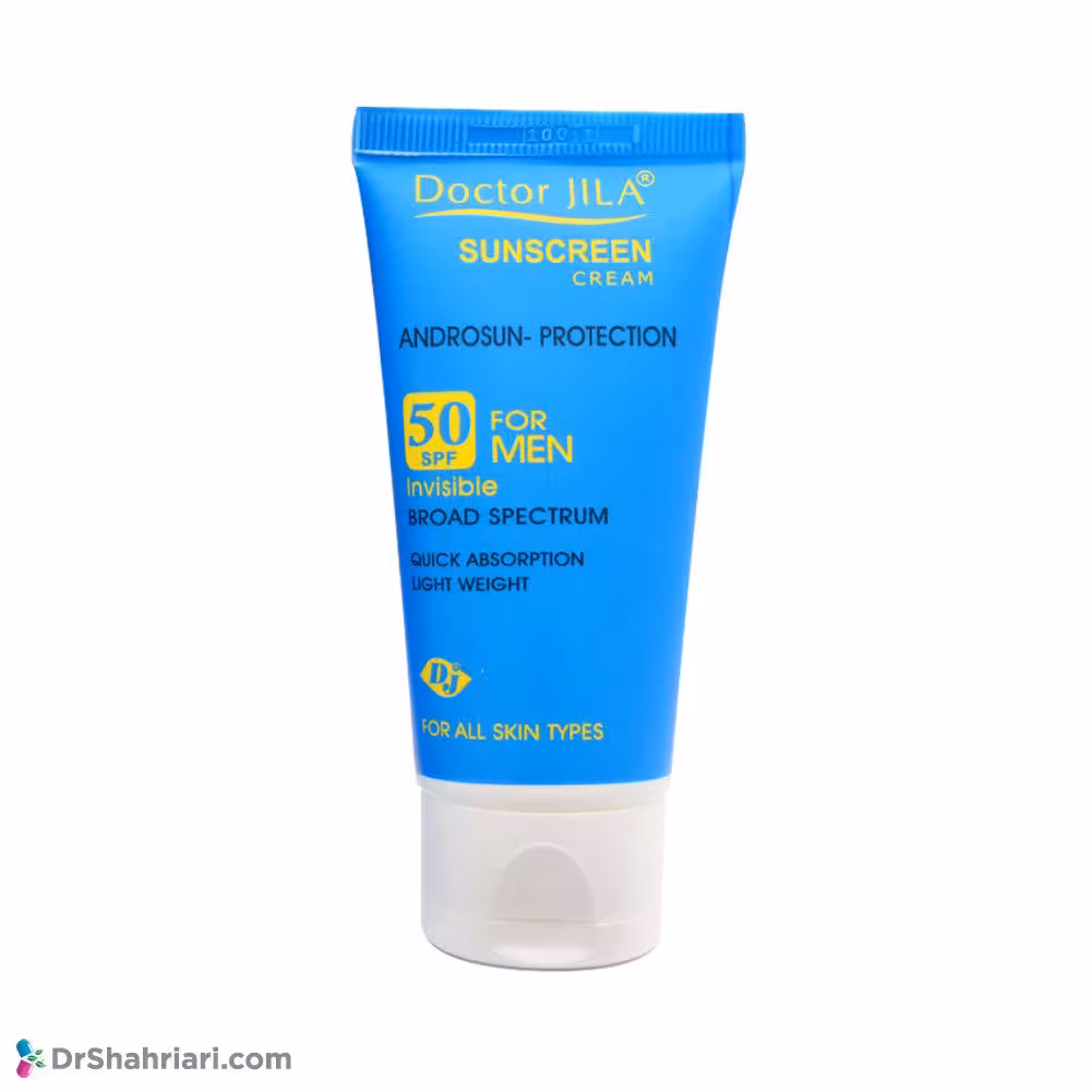 کرم ضد آفتاب بی رنگ SPF 50 آندروسان پروتکشن دکتر ژیلا مناسب آقایان | 50 گرم