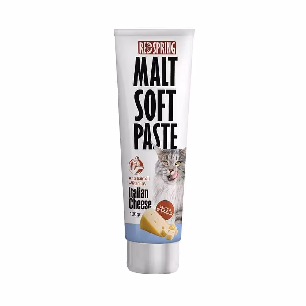 خمیر مالت گربه رد اسپرینگ به همراه مولتی ویتامین با طعم پنیر وزن 100 گرم