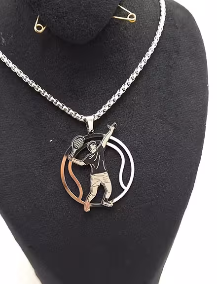 گردنبند بدمینتون استیل رنگ ثابت کد416