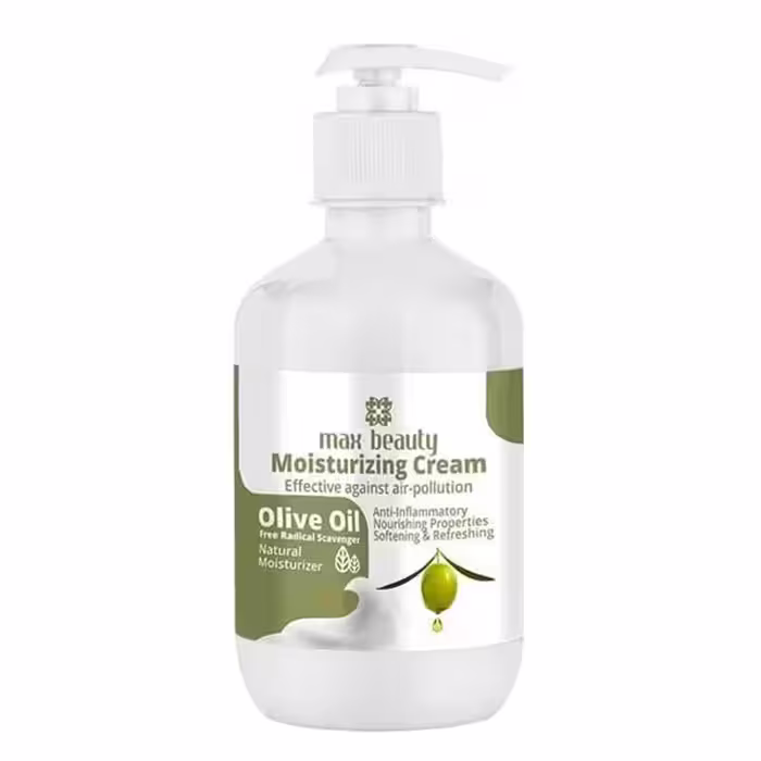 کرم مرطوب کننده پمپی زیتون مکس بیوتی 400 میلی لیتر | Max Beauty Olive Oil Moisturizing Cream 400ml