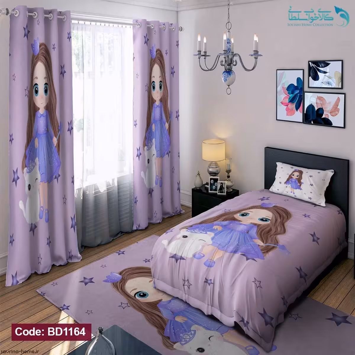 روتختی طرح دختر و یونیکورن یکنفره کد BD1164