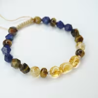 دستبند سیترین لاجورد وچشم ببر کد 310256