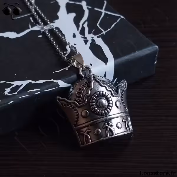 گردنبند طرح تاج پهلوی طلایی و نقره ای