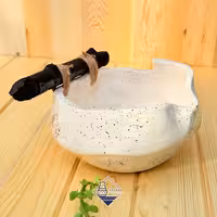 کاسه بلند دفرمه سفید طرح نیلوفر