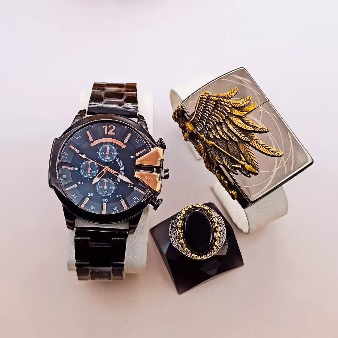 ست ساعت دیزل شاخدار رنگ مشکی