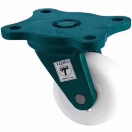 چرخ تفلون بلبربنگ فولادی با پایه گردان چدنی - سایز (10)