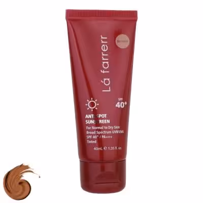 کرم ضد آفتاب رنگی لافارر مدل SPF40، مناسب پوستهای معمولی و خشک، حجم 40 میلیلیتر