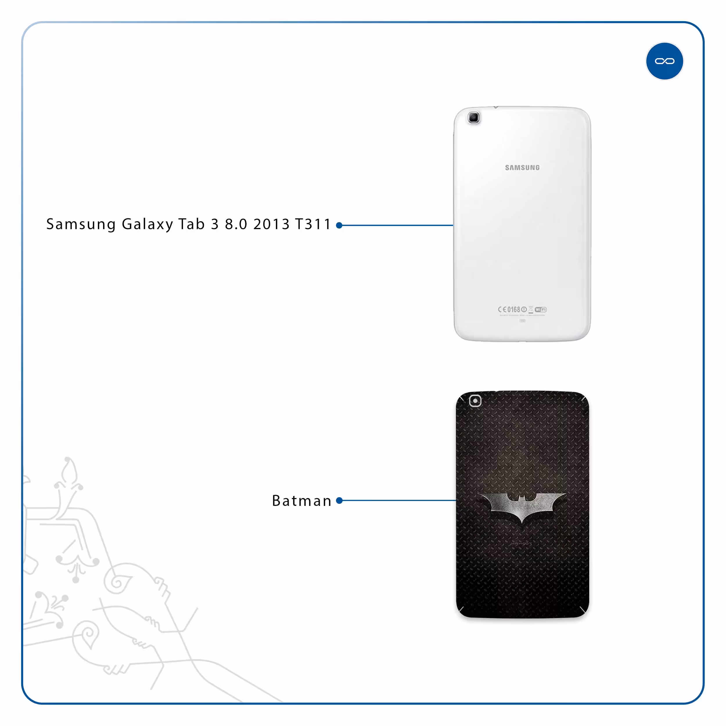 برچسب پوششی ماهوت مدل Batman مناسب برای تبلت سامسونگ Galaxy Tab 3 8.0 2013 T311