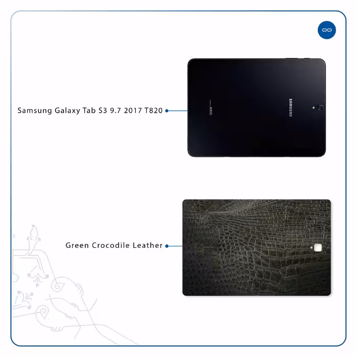 برچسب پوششی ماهوت مدل Green-Crocodile-Leather مناسب برای تبلت سامسونگ Galaxy Tab S3 9.7 2017 T820