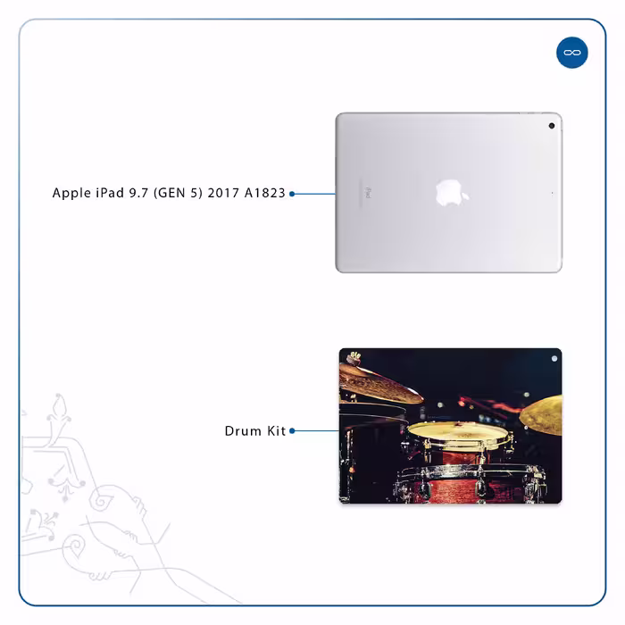 برچسب پوششی ماهوت مدل Drum Kit مناسب برای تبلت اپل iPad 9.7 (GEN 5) 2017 A1823