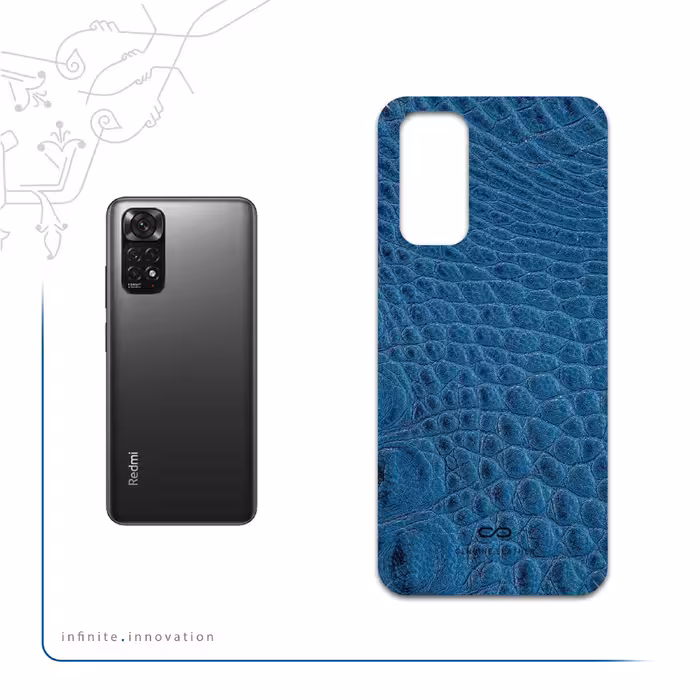 برچسب پوششی ماهوت مدل Blue-Crocodile-Leather مناسب برای گوشی موبایل شیائومی Redmi Note 11S