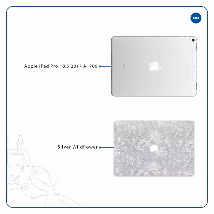 برچسب پوششی ماهوت مدل Silver-Wildflower مناسب برای تبلت اپل iPad Pro 10.5 2017 A1709