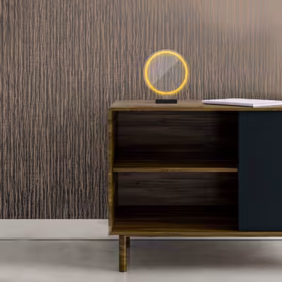 چراغ رومیزی ریموت دار مدل CIRCLE-GL_YL-GLASS