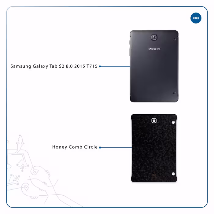 برچسب پوششی ماهوت مدل Honey-Comb-Circle مناسب برای تبلت سامسونگ Galaxy Tab S2 8.0 2015 T715