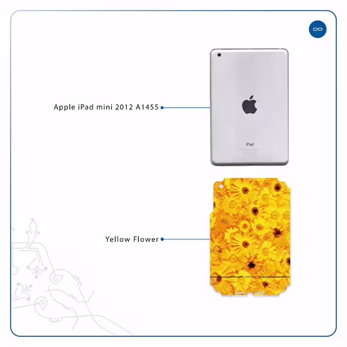برچسب پوششی ماهوت مدل Yellow-Flower مناسب برای تبلت اپل iPad mini 2012 A1455