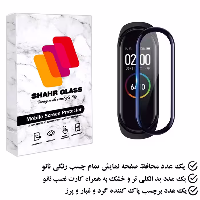 محافظ صفحه نمایش نانو شهر گلس مدل  PMSR مناسب برای مچ بند هوشمند شیائومی Mi Band 4