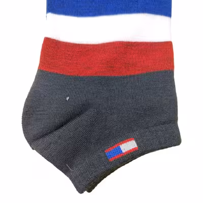 جوراب ساق کوتاه فلورا طرح پرچم فرانسه مدل Nano cotton 