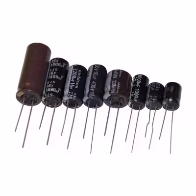 خازن الکترولیت 100uF 35V - 2200uF 16V - 10uF 400V - 1500uF 25V - 1000uF 16V - 1800uF 16V - 47uF 63V - 220uF 50V کد 87 بسته 75 عددی