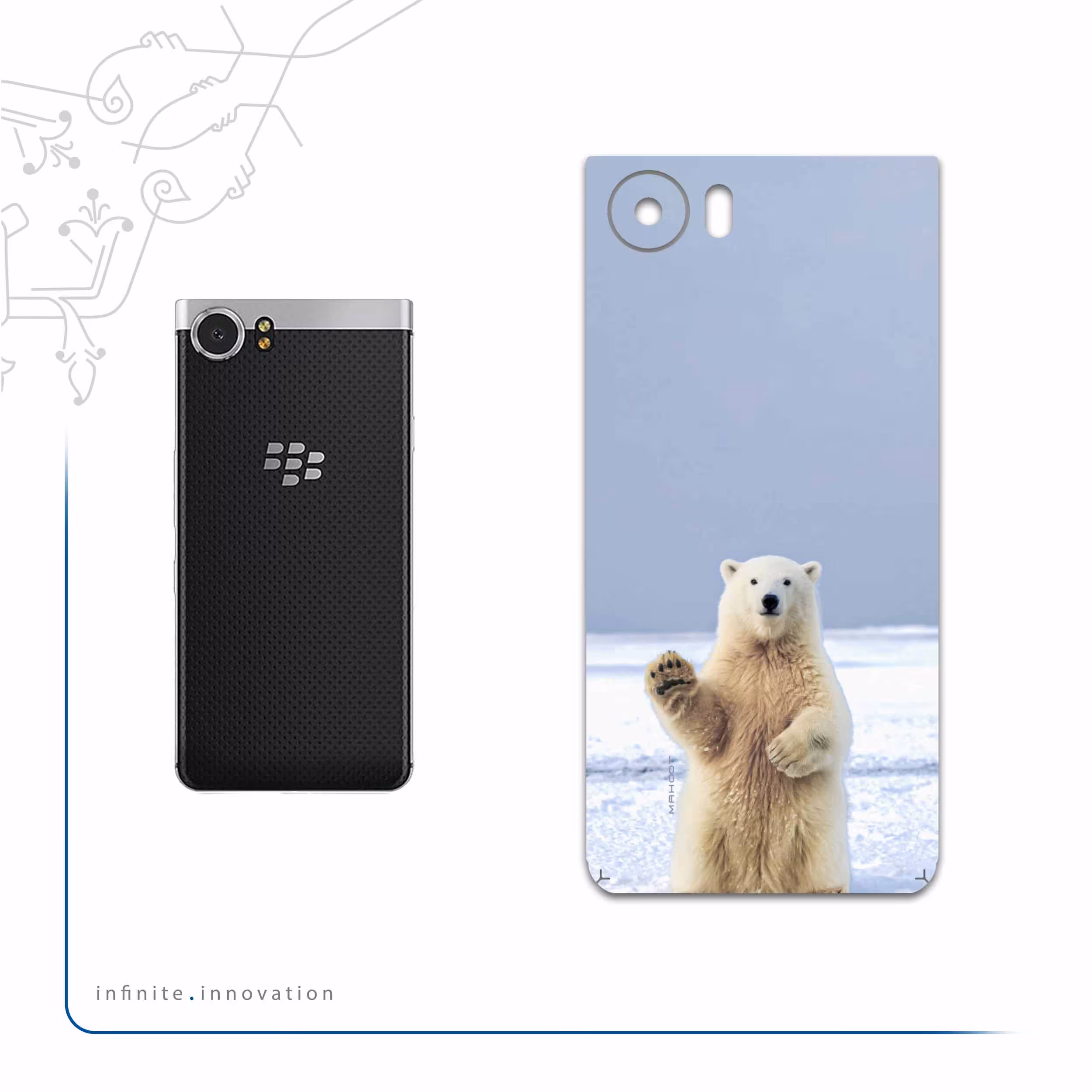 برچسب پوششی ماهوت مدل Polar-bear مناسب برای گوشی موبایل بلک بری KEYONE