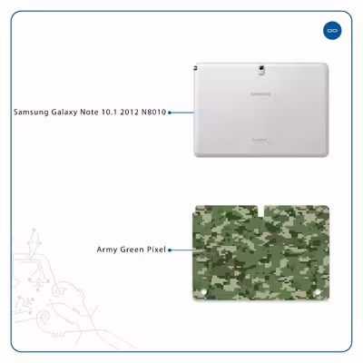برچسب پوششی ماهوت مدل Army-Green-Pixel مناسب برای تبلت سامسونگ Galaxy Note 10.1 2012 N8010
