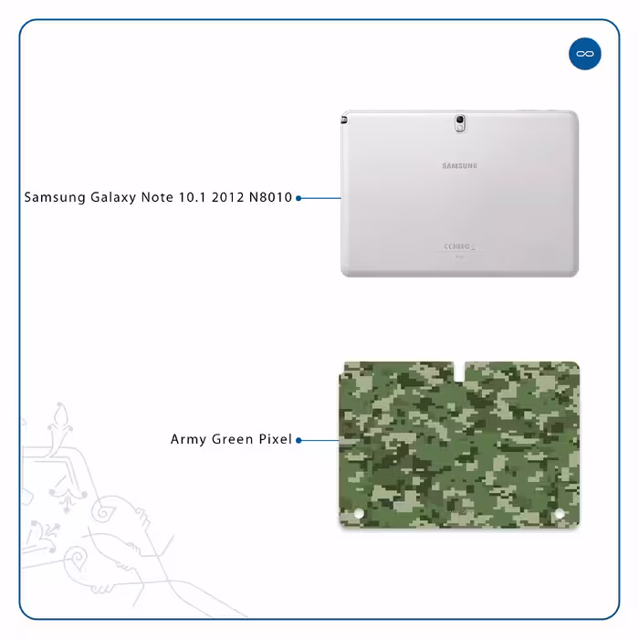 برچسب پوششی ماهوت مدل Army-Green-Pixel مناسب برای تبلت سامسونگ Galaxy Note 10.1 2012 N8010