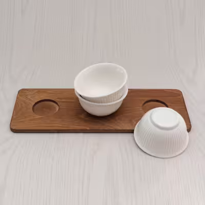 کاسه سرامیکی مدل S به همراه استند مجموعه 4 عددی