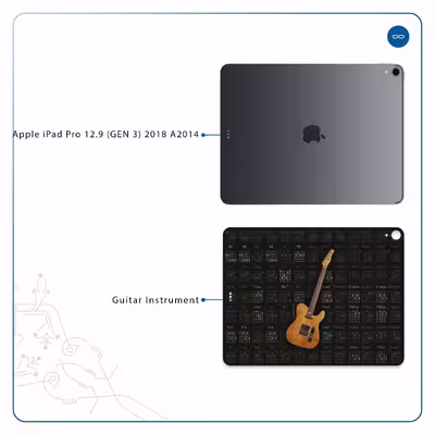 برچسب پوششی ماهوت مدل Guitar-Instrument مناسب برای تبلت اپل iPad Pro 12.9 (GEN 3) 2018 A2014