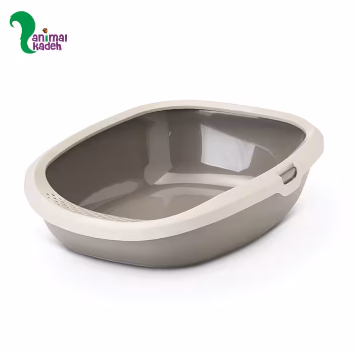 توالت گربه بدون سقف ساویک سایز کوچک لبه دار (طوسی)