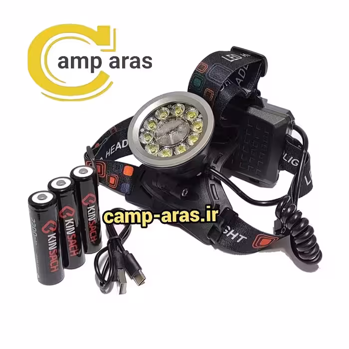 چراغ پیشانی 11 لامپ کینساچ KINSACH KS021-11 LED اورجینال - کمپ آراس