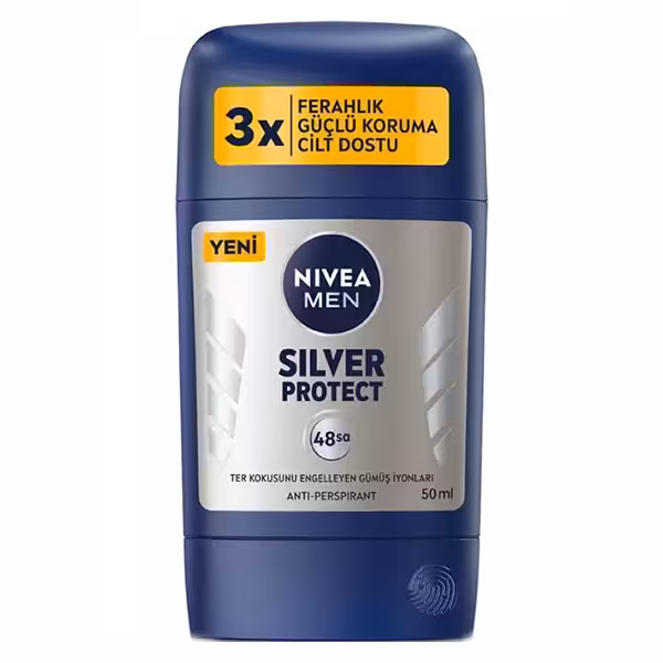 مام استیکی مردانه سیلور پروتکت نیوا Nivea Silver Protect Stick Deodorant حجم 50 میلی محصول اروپا