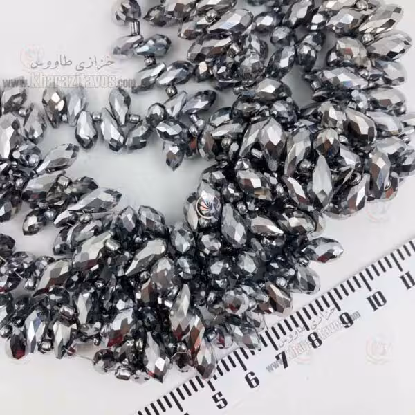 کریستال اشک بغل سوراخ ( نقره ای متالیک )