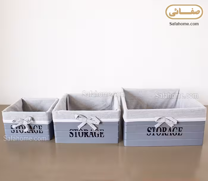 باکس نظم دهنده مدل storage طوسی مجموعه 3 عددی