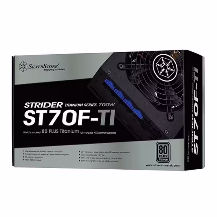 منبع تغذیه کامپیوتر سیلوراستون مدل Strider Gold S SST-ST70F-TI TITANIUM Full Modular