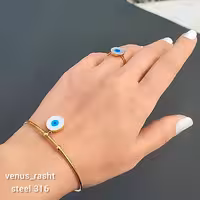 بنگل استیل چشم نظر و انگشتر