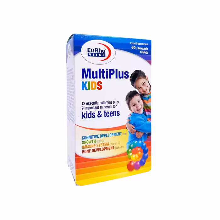 قرص جویدنی مولتی پلاس کیدز تعداد 60 عدد یوروویتال