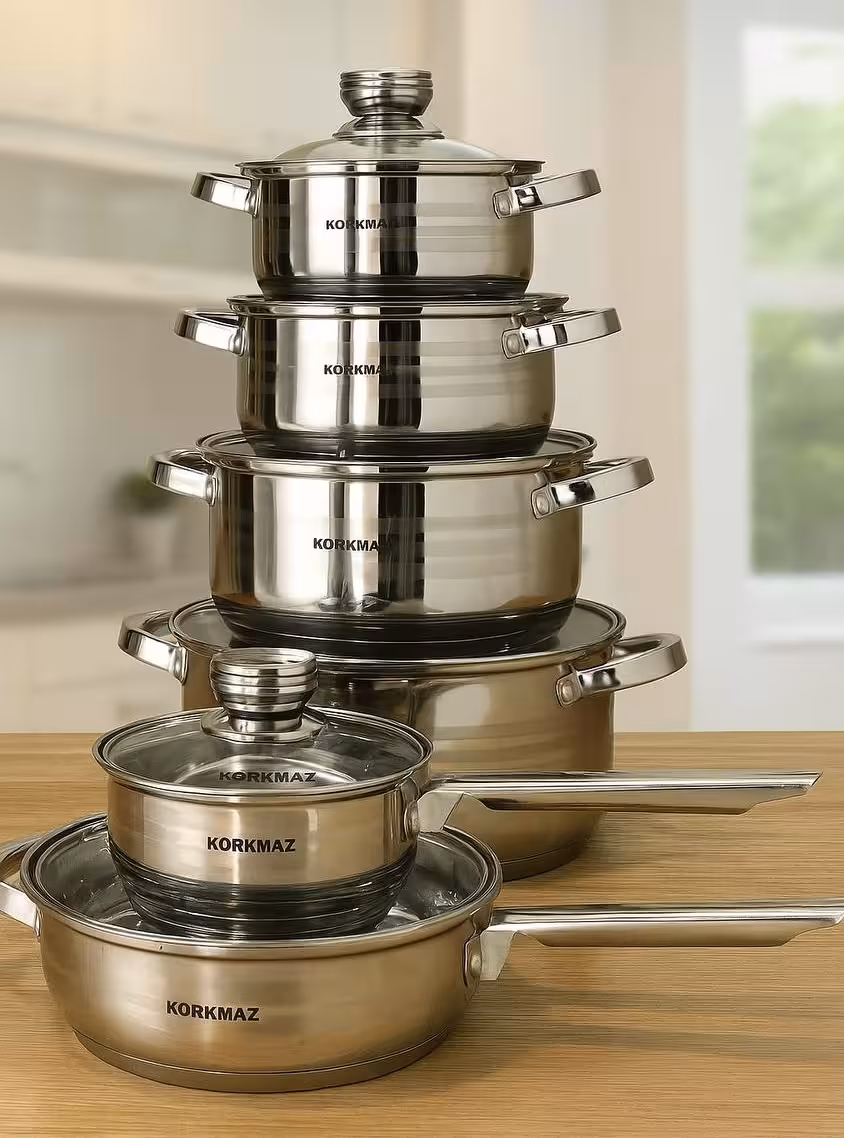 سرویس قابلمه 12 پارچه استیل کرکماز C-108-1