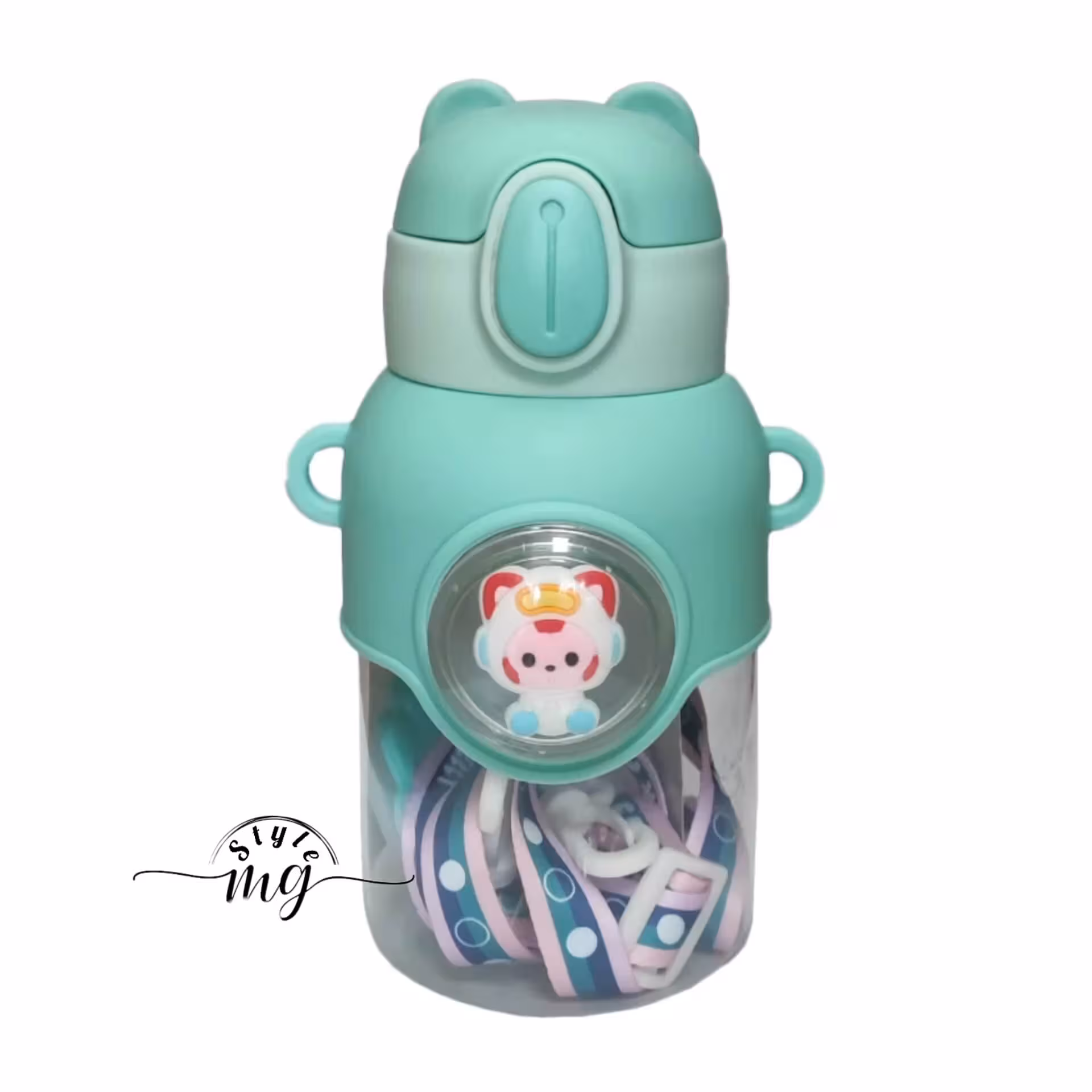 قمقمه فانتزی مخصوص کودکان بند دار سیلیکونی برچسبی طرح خرس