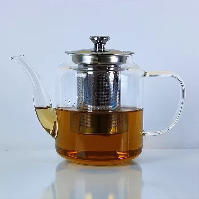 قوری پیرکس 800 میلی لیتر استوانه درب استیل مدل WJ800