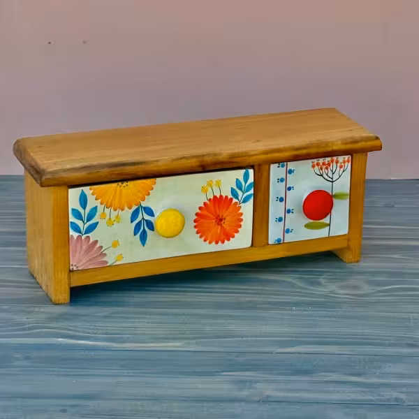 دراور رومیزی با دو کشو ترکیبی طرح سه