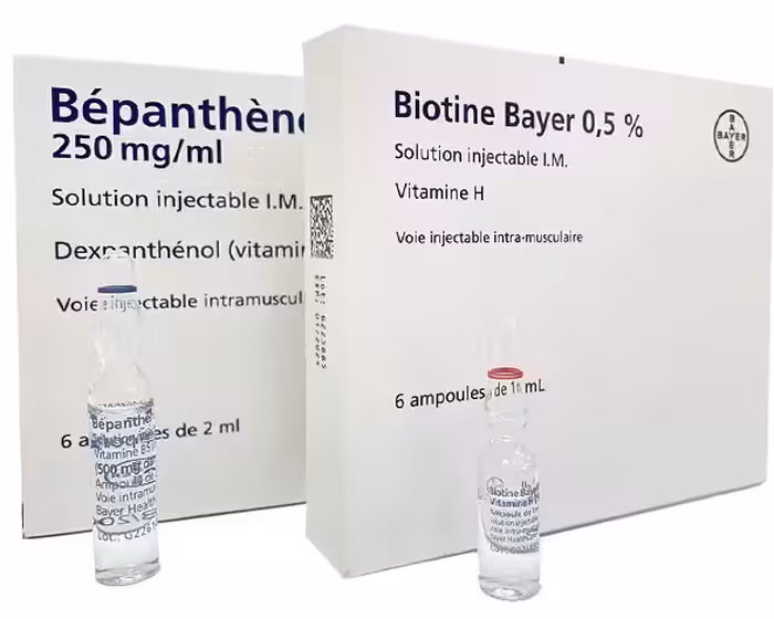 آمپول بیوتین و بپانتن (6 جفت) بایر آلمان | Biotine and Bepanthene ampoule Bayer
